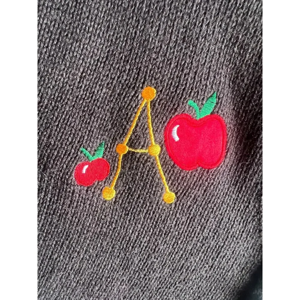 Bechamel Women Vintage 90s Novelty Cottage School Teacher Cardigan Zip Sweater M - Picture 11 of 13